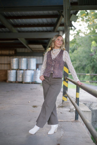 Mocha Brown Wide Leg Jeans