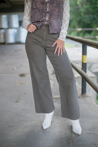 Mocha Brown Wide Leg Jeans