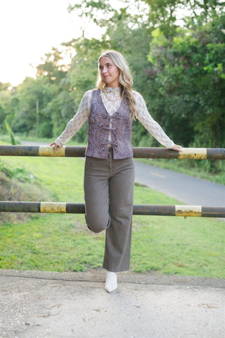 Mocha Brown Wide Leg Jeans
