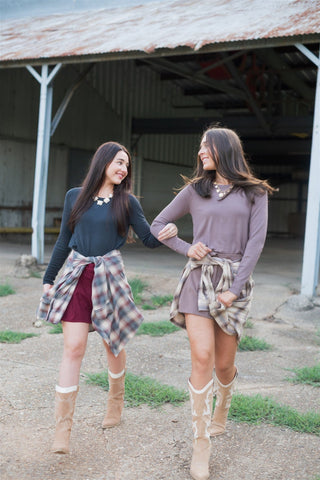Pecan Pleated Tailored Mini Skort