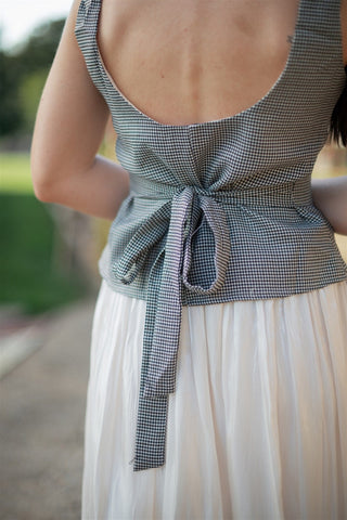 Brown Bow Back Top