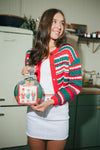 Christmas Striped Knit Cardigan
