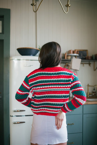 Christmas Striped Knit Cardigan