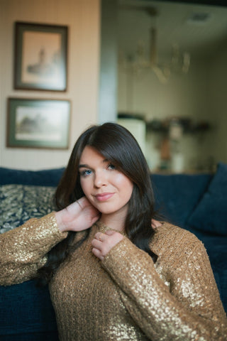 Gold Metallic Holiday Sweater