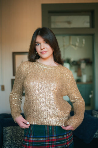 Gold Metallic Holiday Sweater