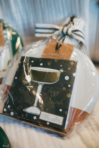 Gold Disco Cutting Board & Napkin Set