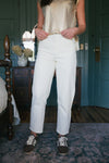 Kancan Ecru High Rise Barrel Jeans
