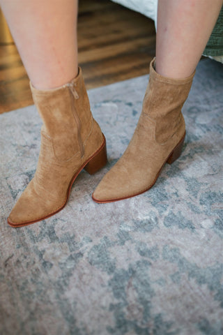 The Vienna Brown Suede Bootie