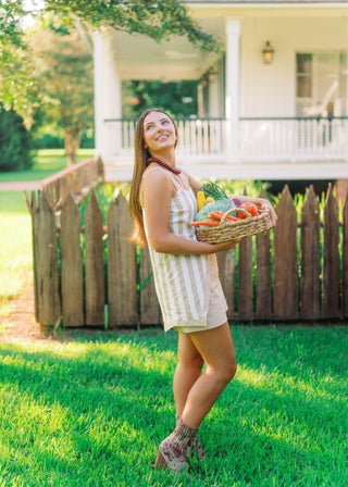 Tan Striped Front Split Skort Set | Select Trends Boutique