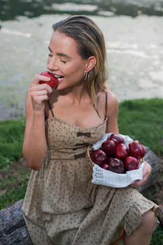 Taupe Bow Detail Floral Midi Dress - Select Trends Boutique
