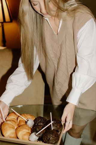 Taupe Cable Knit Combo Shirt Dress | Select Trends Boutique