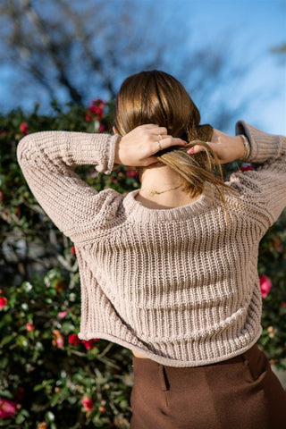 Taupe Knit Staple Sweater | Select Trends Boutique