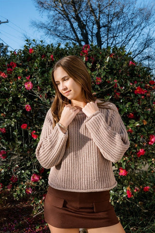 Taupe Knit Staple Sweater | Select Trends Boutique