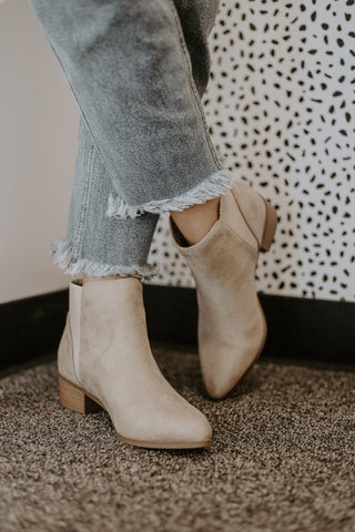 Taupe Plain Jane Booties | Select Trends Boutique