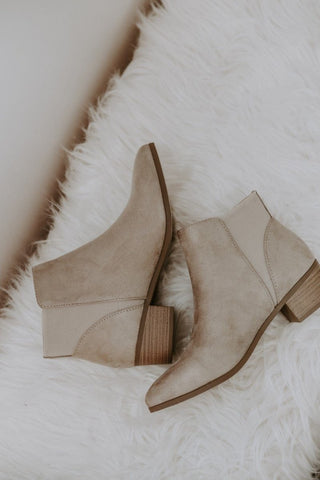 Taupe Plain Jane Booties | Select Trends Boutique