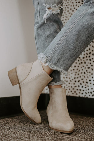 Taupe Plain Jane Booties | Select Trends Boutique