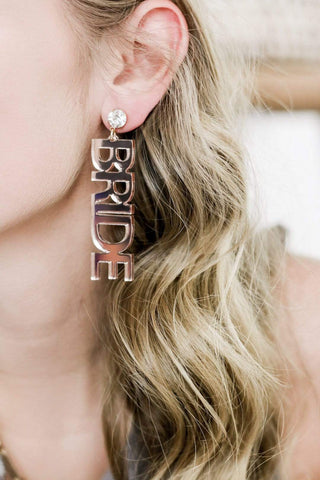 Taylor Shaye Rose Gold Mirrored Bride Earrings