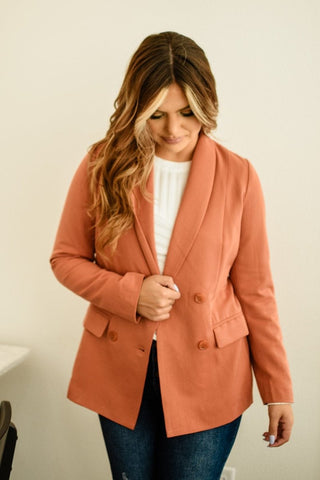 Terracotta Collared Blazer | Select Trends Boutique