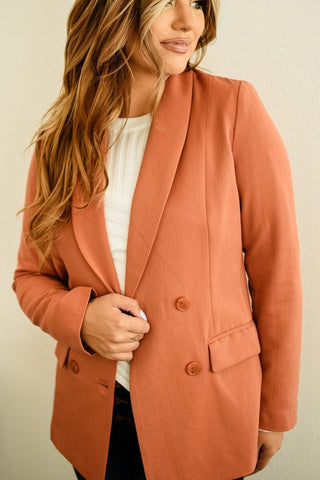 Terracotta Collared Blazer | Select Trends Boutique