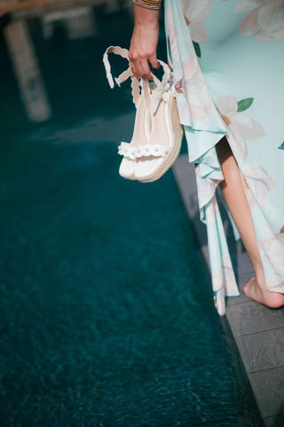 The Catalina White Scallop Pearl Wedge | Select Trends The Catalina White Scallop Pearl Wedge | Select Trends