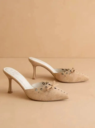 The Meridian Sand Kitten Heel - Select Trends Boutique