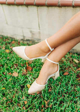 The Princess Woven Ankle Strap Heel