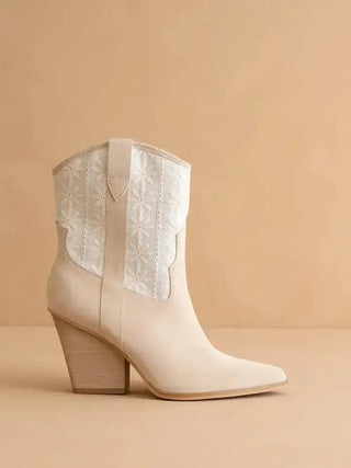The Sutton Beige Embroidered Bootie - Select Trends Boutique
