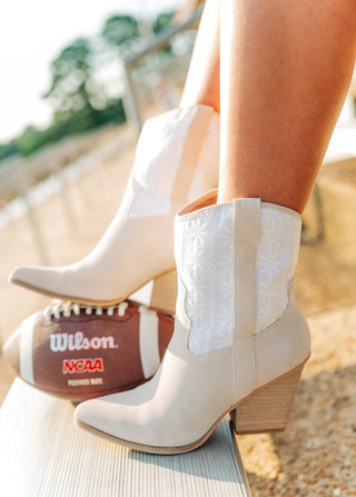 The Sutton Beige Embroidered Bootie - Select Trends Boutique