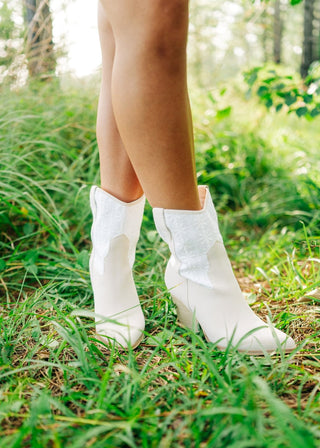 The Sutton Beige Embroidered Bootie