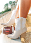 The Sutton Beige Embroidered Bootie