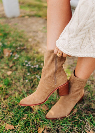 The Vienna Brown Suede Bootie - Select Trends Boutique