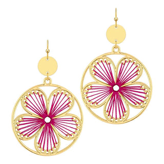 Threaded Flower Earrings Green - Select Trends Boutique