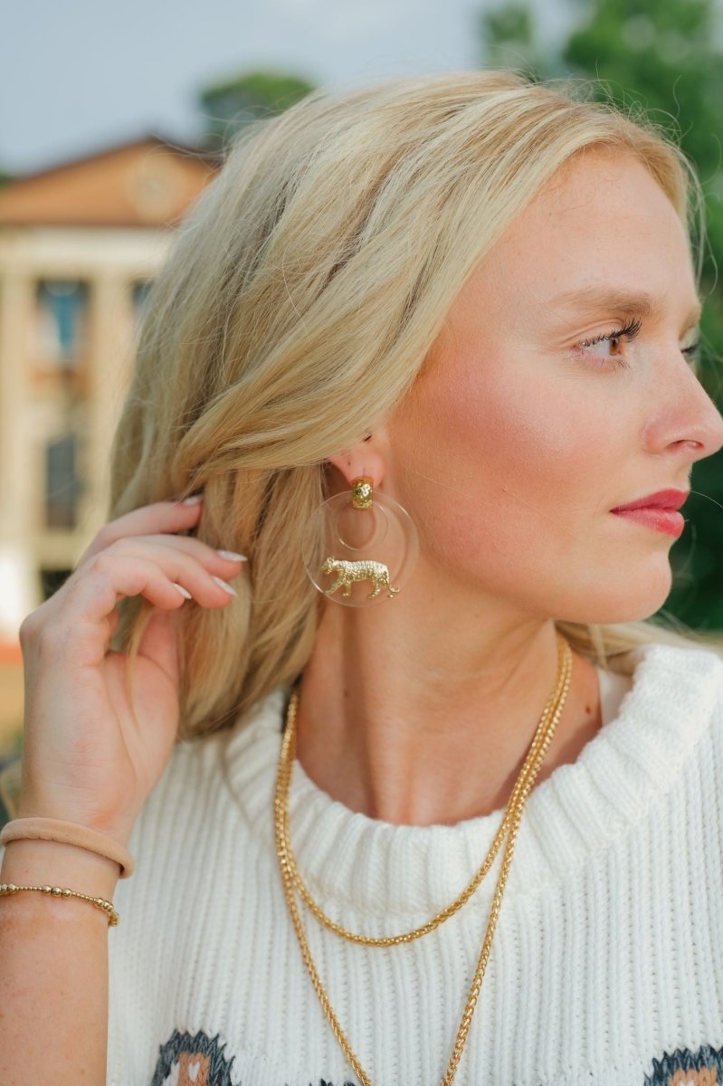 Tiger Clear Hoop Earrings