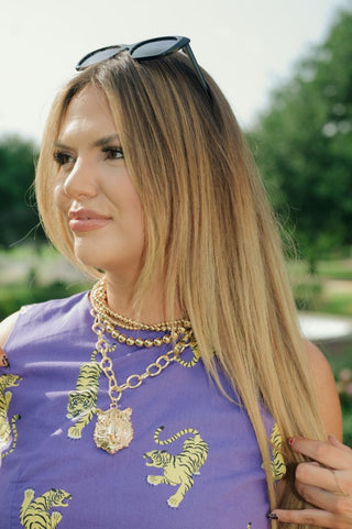 Tiger Pendant Layered Statement Necklace | Select Trends Boutique