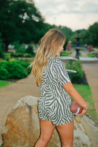 Tiger Print Denim Top & Short Set | Select Trends Boutique