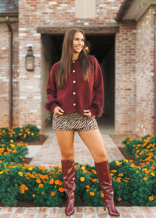 Tiger Print High Waisted Mini Skort | Select Trends Boutique