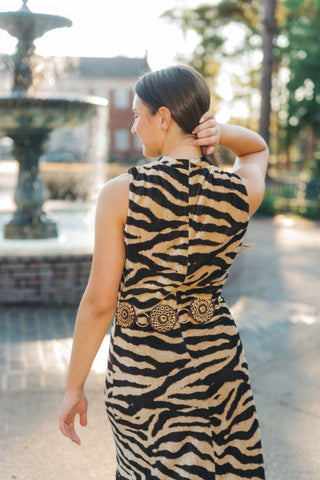 Tiger Print Velvet Maxi Dress | Select Trends Boutique