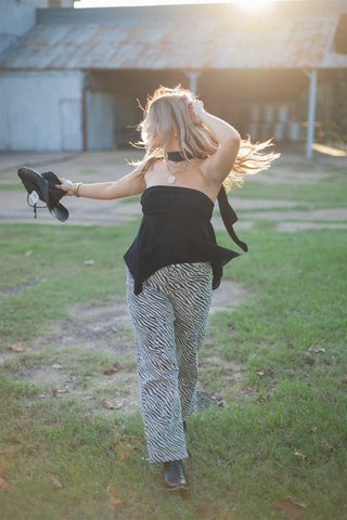 Tiger Print Vintage Straight Leg Jeans from Select Trends Boutique
