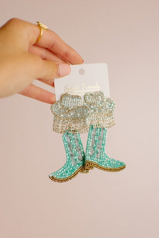 Turquoise Bead Cowgirl Earrings | Select Trends Boutique