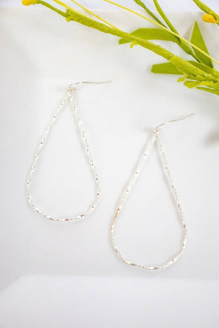 Twisted Silver Teardrop Earring | Select Trends Boutique