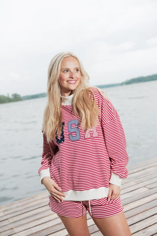 USA Striped Set Drawstring Shorts | Select Trends Boutique