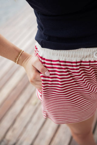 USA Striped Set Drawstring Shorts | Select Trends Boutique