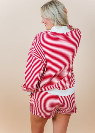 USA Striped Set Mock Neck Sweatshirt | Select Trends Boutique