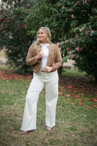 Vegan Suede Zip Up Jacket | Select Trends Boutique