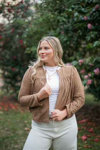 Vegan Suede Zip Up Jacket | Select Trends Boutique