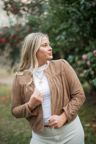 Vegan Suede Zip Up Jacket | Select Trends Boutique