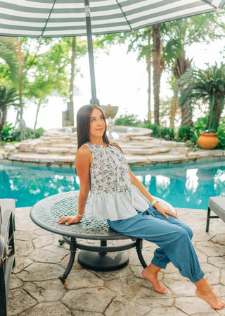Washed Chambray Jogger Pants | Select Trends Boutique
