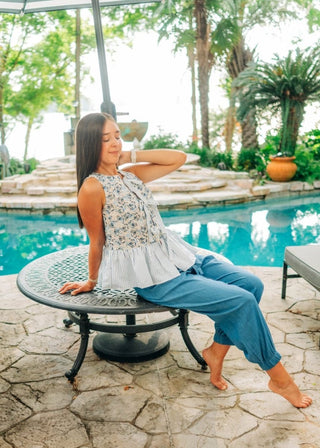Washed Chambray Jogger Pants | Select Trends Boutique