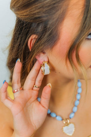 White Acrylic Chunky Hoops | Select Trends Boutique