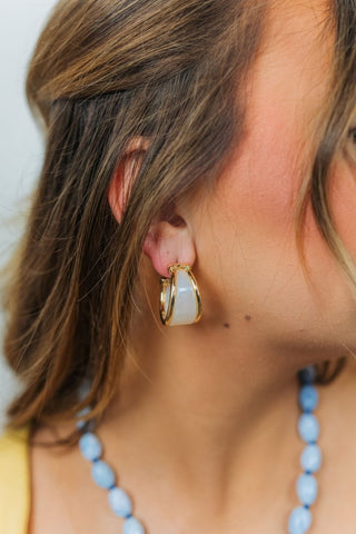 White Acrylic Chunky Hoops | Select Trends Boutique
